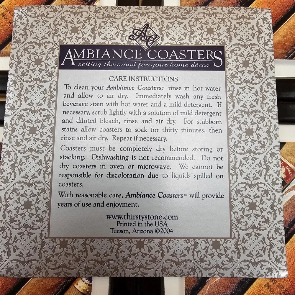 Cool Vintage Ambiance Coasters Cigar Photo Set 4 Ceramic Cork Back‎ Home Decor